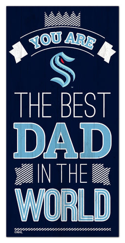 Seattle Kraken Best Dad Wood Sign - 6