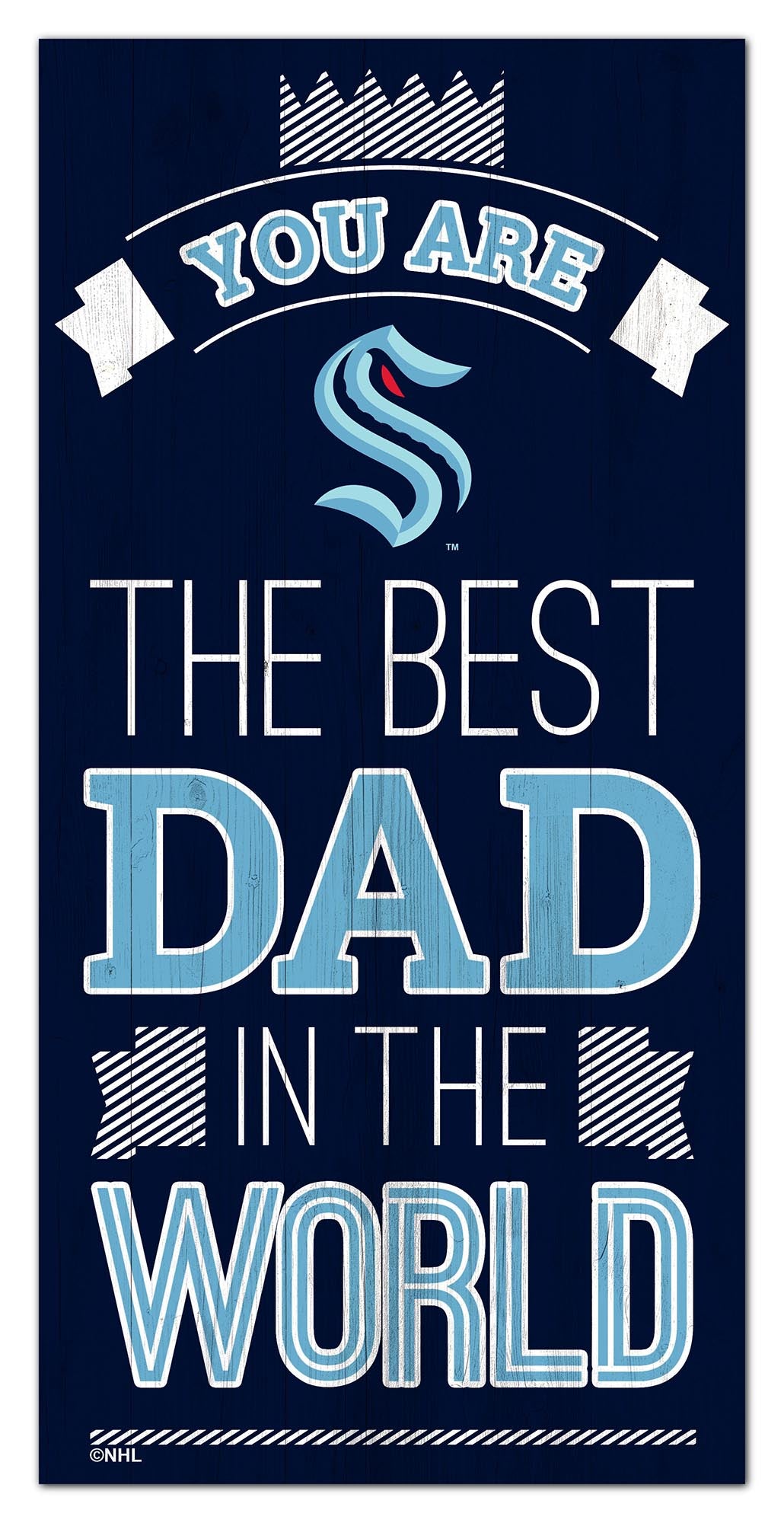 Seattle Kraken Best Dad Wood Sign - 6