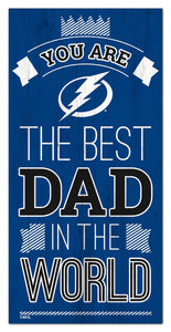 Tampa Bay Lightning Best Dad Wood Sign - 6"x12"