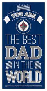 Winnipeg Jets Best Dad Wood Sign - 6"x12"