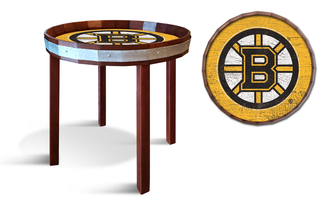 Boston Bruins Barrel Top Side Table