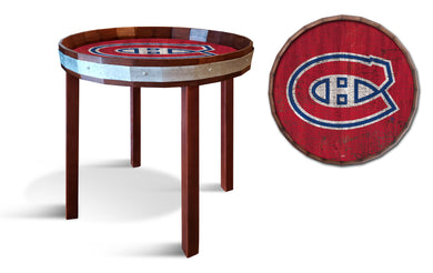 Montreal Canadiens Barrel Top Side Table