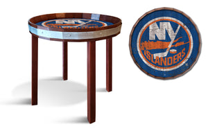 New York Islanders Barrel Top Side Table
