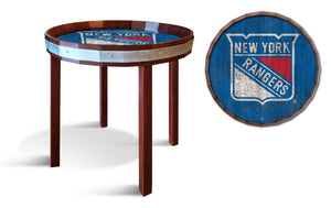 New York Rangers Barrel Top Side Table