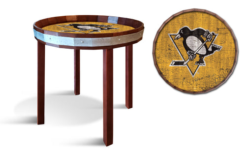 Pittsburgh Penguins Barrel Top Side Table