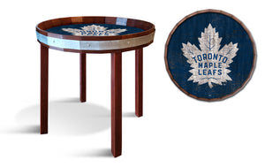 Toronto Maple Leafs Barrel Top Side Table