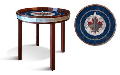 Winnipeg Jets Barrel Top Side Table