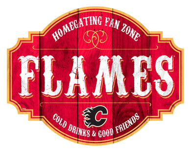 Calgary Flames Homegating Wood Tavern Sign