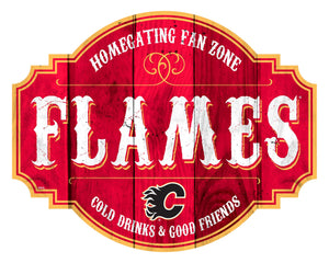Calgary Flames Homegating Wood Tavern Sign
