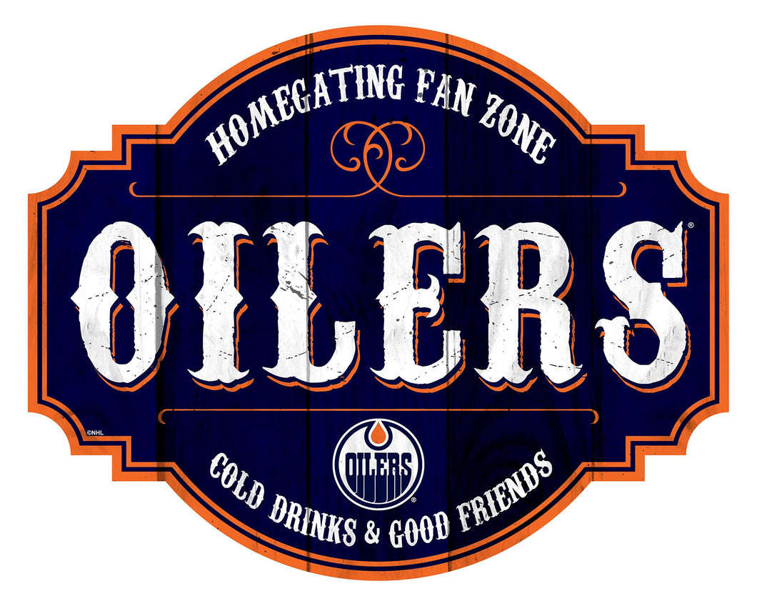 Edmonton Oilers Homegating Wood Tavern Sign