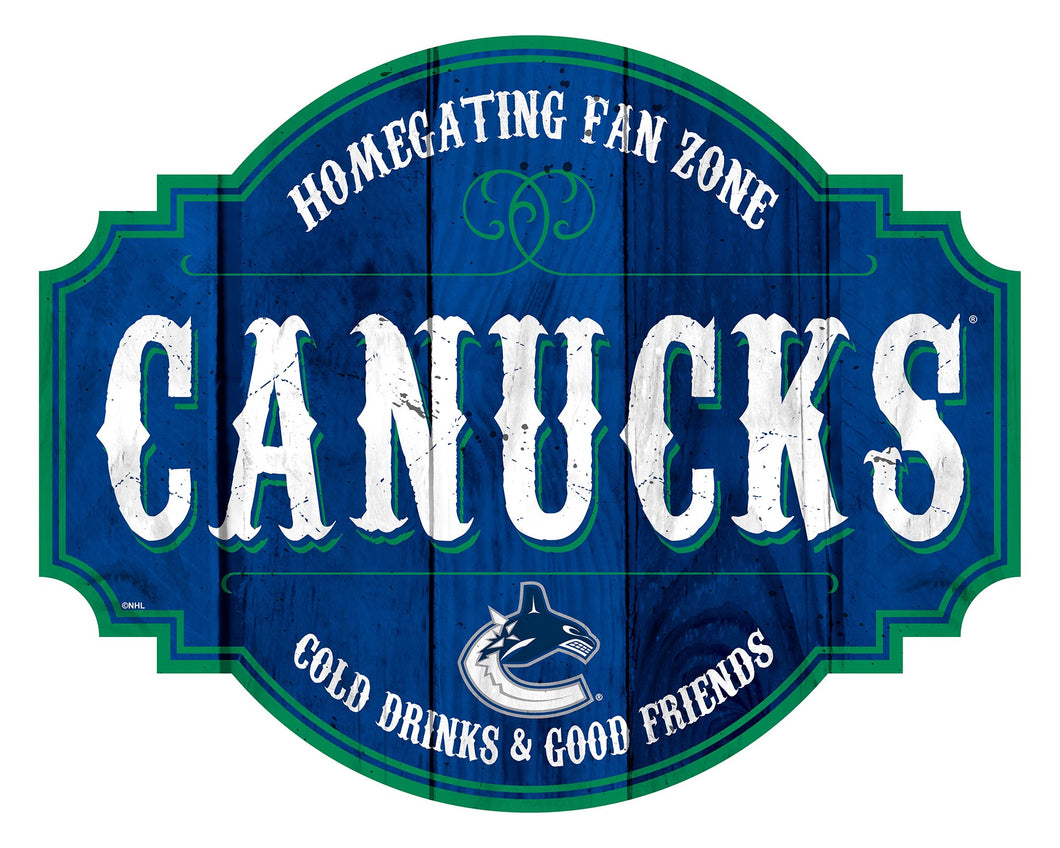 Vancouver Canucks Homegating Wood Tavern Sign