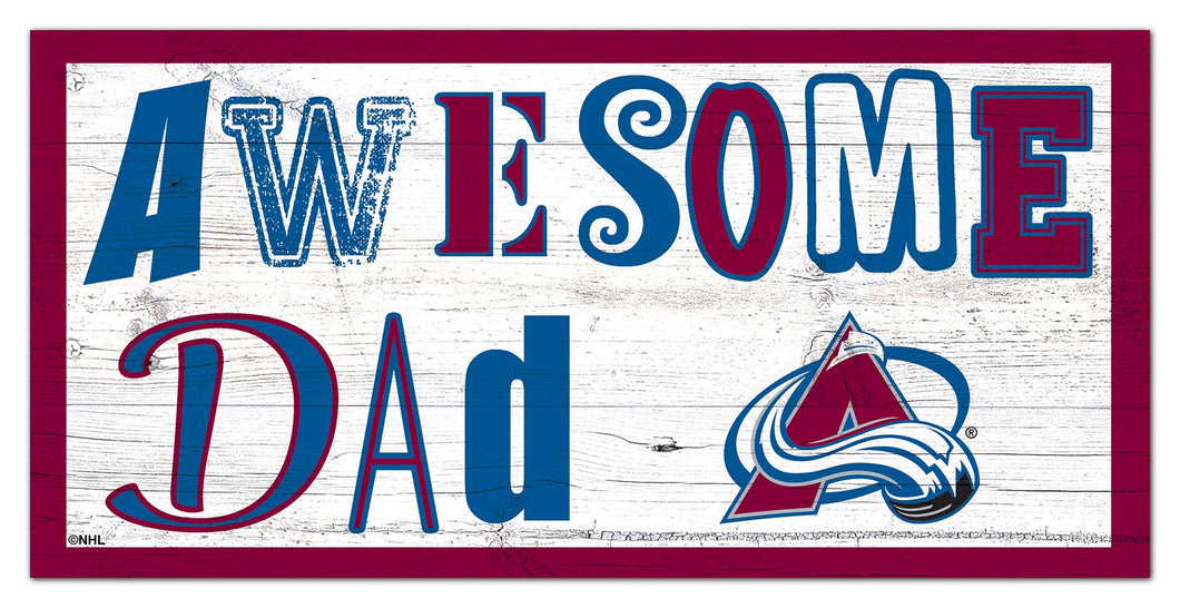 Colorado Avalanche Awesome Dad Wood Sign - 6