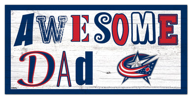 Columbus Blue Jackets Awesome Dad Wood Sign - 6