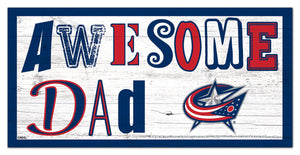 Columbus Blue Jackets Awesome Dad Wood Sign - 6"x12"