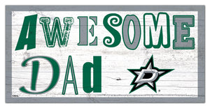 Dallas Stars Awesome Dad Wood Sign - 6"x12"