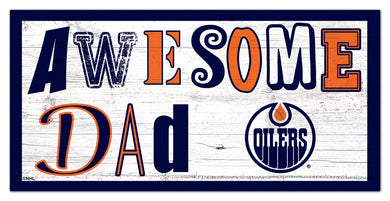 Edmonton Oilers Awesome Dad Wood Sign - 6