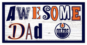 Edmonton Oilers Awesome Dad Wood Sign - 6"x12"