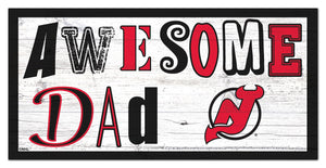 New Jersey Devils Awesome Dad Wood Sign - 6"x12"