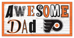 Philadelphia Flyers Awesome Dad Wood Sign - 6"x12"