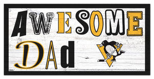 Pittsburgh Penguins Awesome Dad Wood Sign - 6"x12"