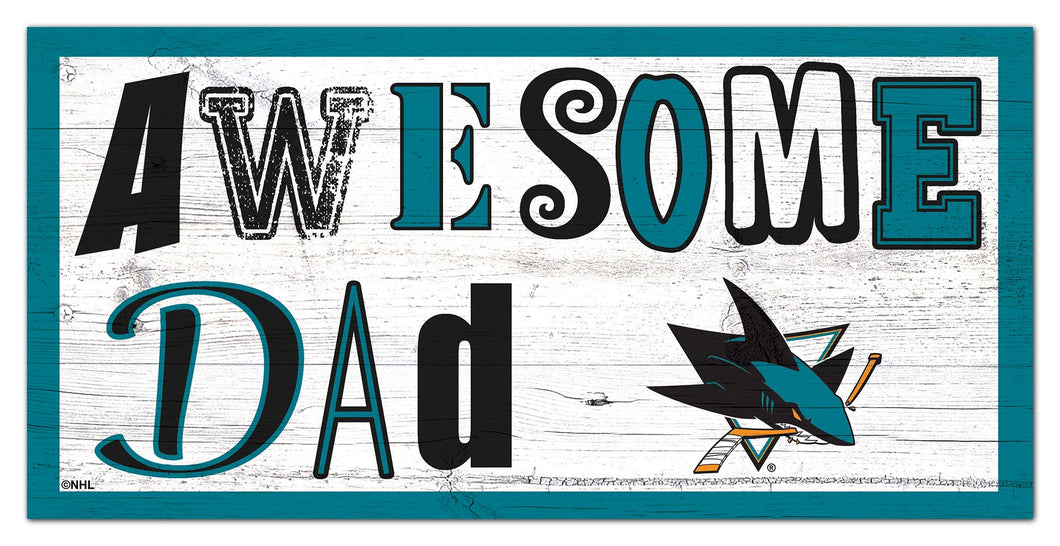 San Jose Sharks Awesome Dad Wood Sign - 6