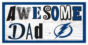Tampa Bay Lightning Awesome Dad Wood Sign - 6"x12"