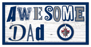 Winnipeg Jets Awesome Dad Wood Sign - 6"x12"