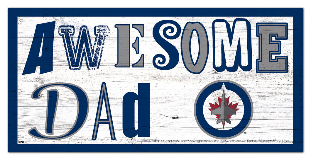 Winnipeg Jets Awesome Dad Wood Sign - 6