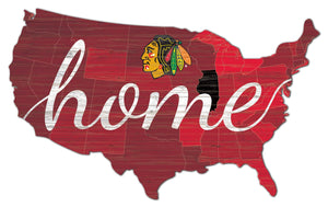 Chicago Blackhawks USA Shape Home Cutout