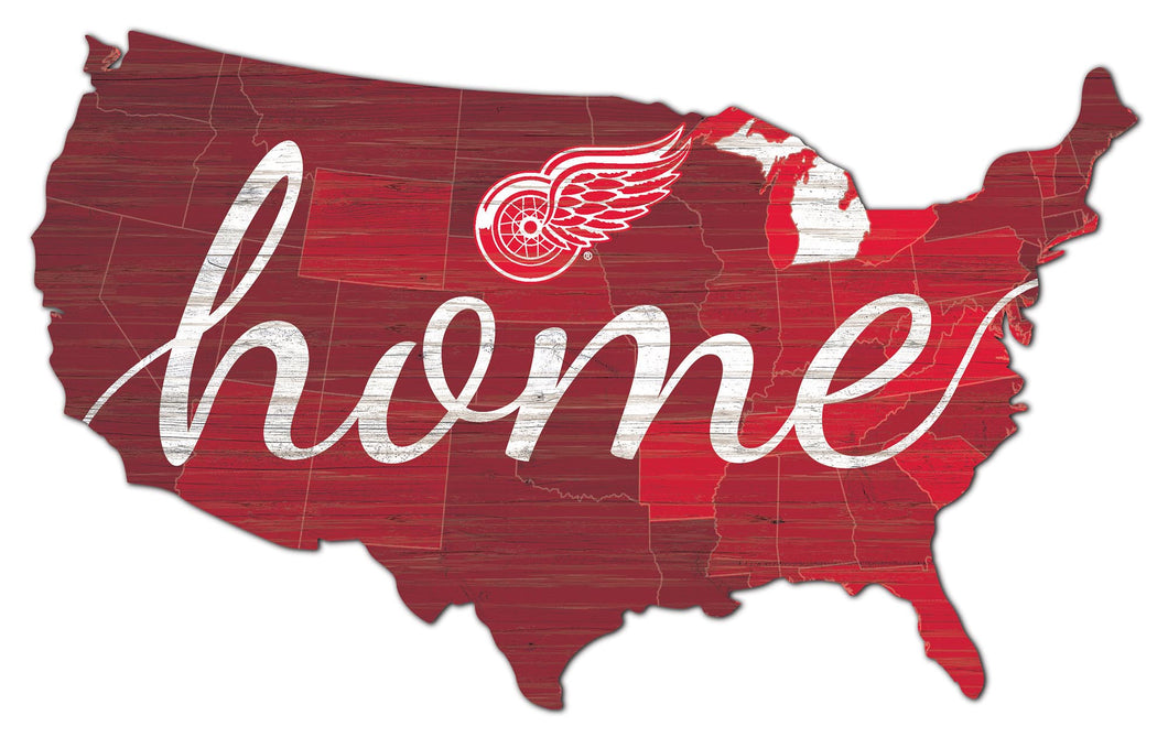 Detroit Red Wings USA Shape Home Cutout