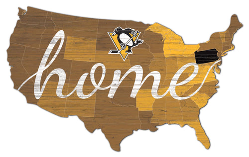 Pittsburgh Penguins USA Shape Home Cutout