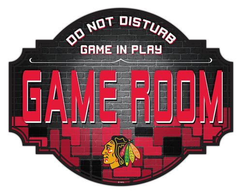 Chicago Blackhawks Game Room Wood Tavern Sign -24