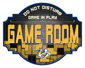 Nashville Predators Game Room Wood Tavern Sign -12"