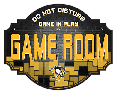 Pittsburgh Penguins Game Room Wood Tavern Sign -12