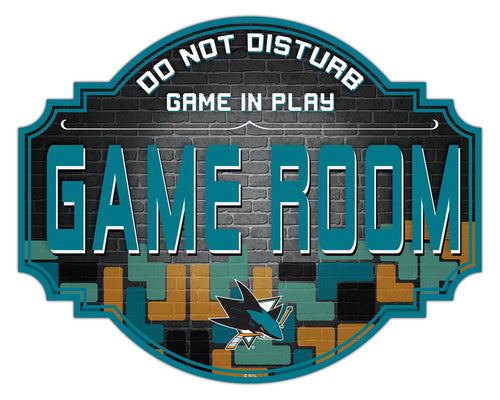 San Jose Sharks Game Room Wood Tavern Sign -12