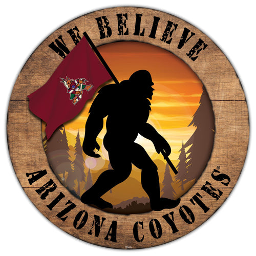 Arizona Coyotes We Believe Bigfoot Wood Sign - 12