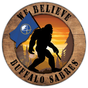 Buffalo Sabres We Believe Bigfoot Wood Sign - 12"