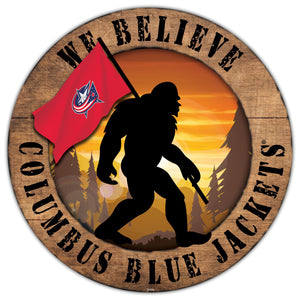 Columbus Blue Jackets We Believe Bigfoot Wood Sign - 12"