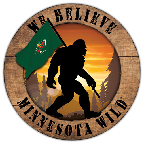 Minnesota Wild We Believe Bigfoot Wood Sign - 12