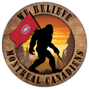 Montreal Canadiens We Believe Bigfoot Wood Sign - 12"