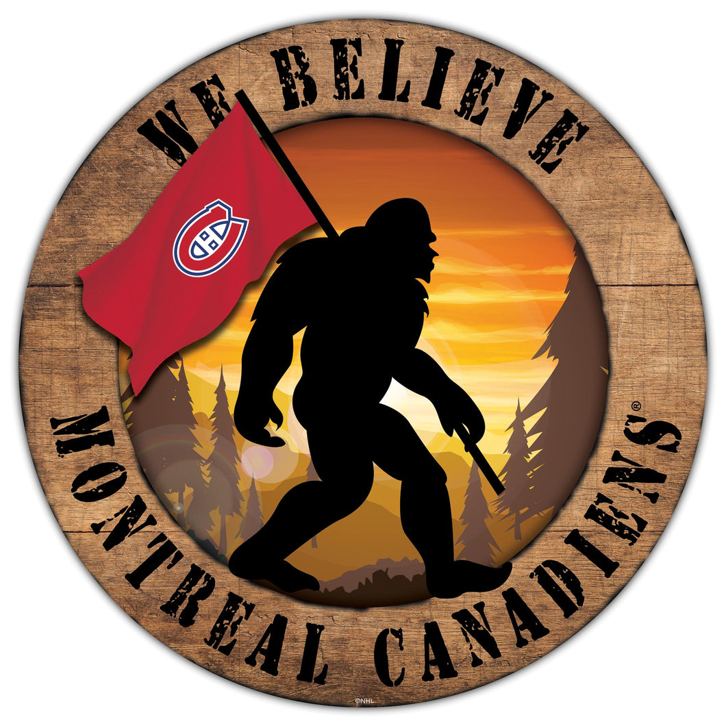 Montreal Canadiens We Believe Bigfoot Wood Sign - 12