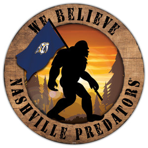 Nashville Predators We Believe Bigfoot Wood Sign - 12"