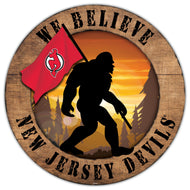 New Jersey Devils We Believe Bigfoot Wood Sign - 12"