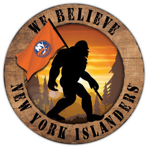 New York Islanders We Believe Bigfoot Wood Sign - 12"