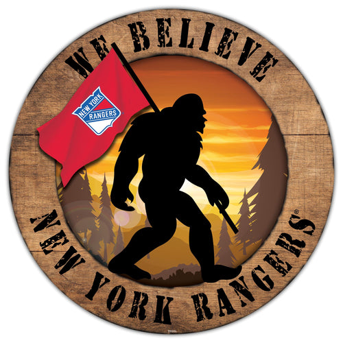 New York Rangers We Believe Bigfoot Wood Sign - 12