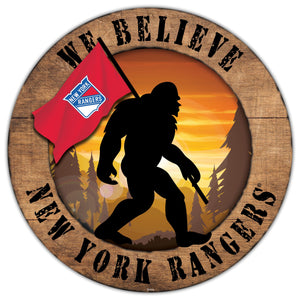 New York Rangers We Believe Bigfoot Wood Sign - 12"