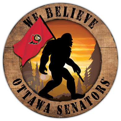 Ottawa Senators We Believe Bigfoot Wood Sign - 12