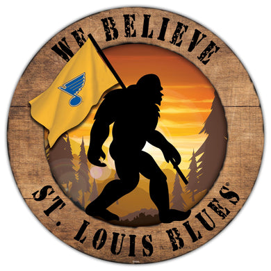 St. Louis Blues We Believe Bigfoot Wood Sign - 12