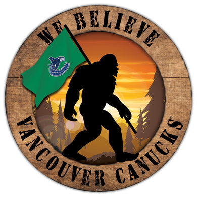 Vancouver Canucks We Believe Bigfoot Wood Sign - 12