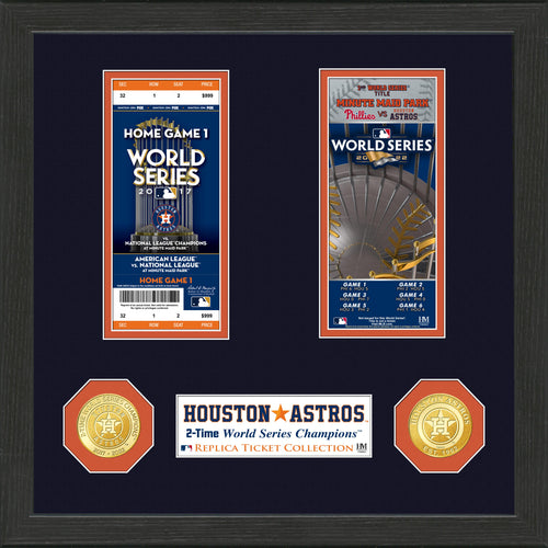 Houston Astros 2-Time World Series Champions Bronze Coin & Ticket CollectionHouston Astros 2-Time World Series Champions Bronze Coin & Ticket Collection